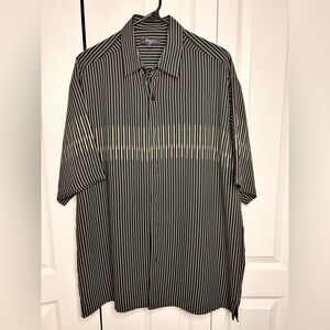Bassiri Uomo Mens XL‎ Short Sleeve Button Down Collared Shirt Striped Print EUC